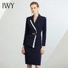 IWY/高级感拼色西装女主持人演讲服装高档售楼部工作服正装套裙CS1593 商品缩略图1