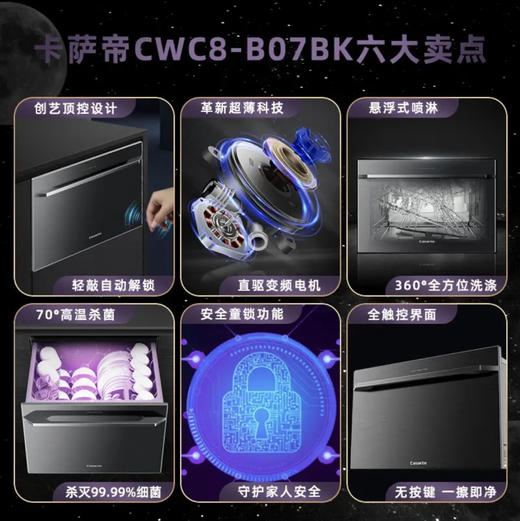 卡萨帝（Casarte）洗碗机 CWC8-B07BK 锆石黑 商品图1