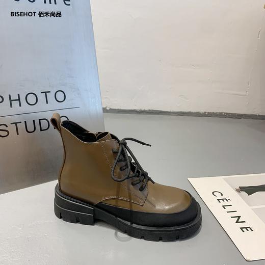 新品冬季加绒牛皮系带马丁靴846B25509 商品图8