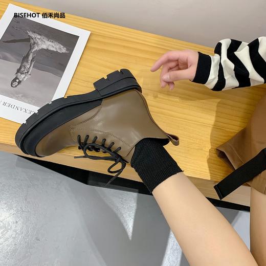 新品冬季加绒牛皮系带马丁靴846B25509 商品图4
