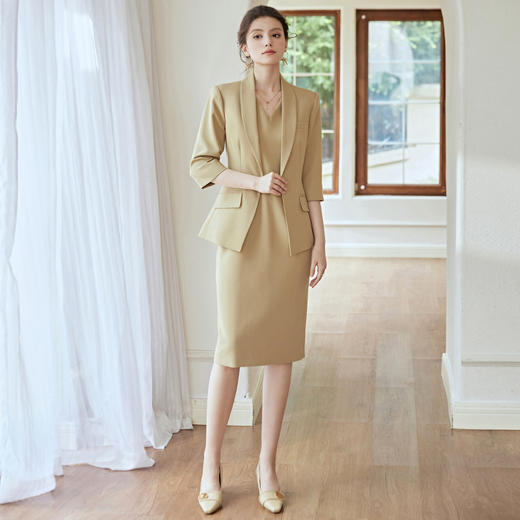 职业装气质女神范套装裙女夏季时尚气质西装两件套高端正装连衣裙 商品图2