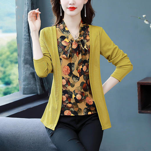 修身显瘦拼接衬衫气质减龄洋气百搭假两件KQL-335H1927 商品图2