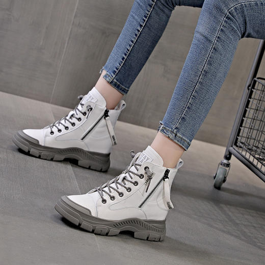 马丁靴新款短靴子，ins潮英伦风厚底小白鞋老爹鞋AM329 商品图1