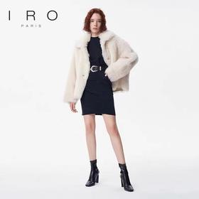 【2F】IRO 新款法式轻奢女装短款气质百搭翻领短款羊毛革外套