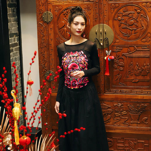 新月蓝弹力网纱T恤 | 杨丽萍老师同款 | 六色齐全 | 现货加急发 商品图6