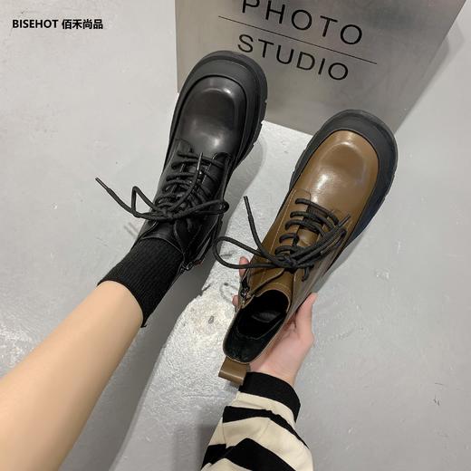 新品冬季加绒牛皮系带马丁靴846B25509 商品图1