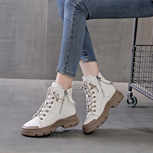 马丁靴新款短靴子，ins潮英伦风厚底小白鞋老爹鞋AM329 商品图2