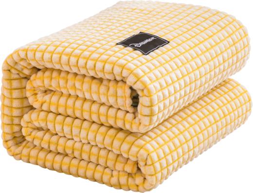 【牛奶绒盖毯】日式简约春秋加厚保暖午睡毯 珊瑚法兰绒格纹空调毯 商品图4