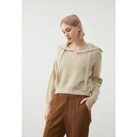 3楼珍贝夹丝翻领织带女衫