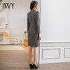IWY/灰色人字纹呢子大衣冬新款羊毛外套中长款职业装工作服Q808 商品缩略图3