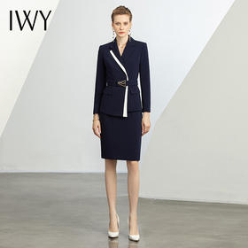 IWY/高级感拼色西装女主持人演讲服装高档售楼部工作服正装套裙CS1593