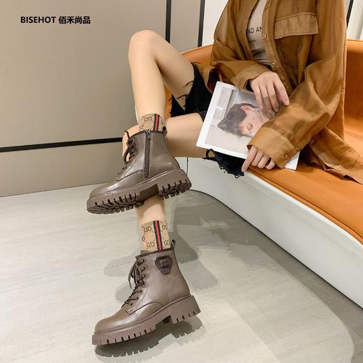 新品冬季加绒舒适百搭厚底马丁靴798B25559 商品图7