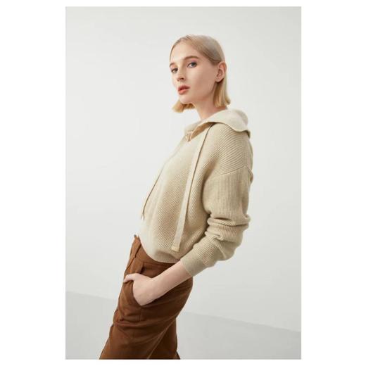 3楼珍贝夹丝翻领织带女衫 商品图1