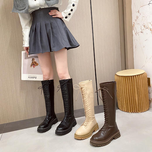 新品冬季薄绒时尚显瘦百搭高靴909B25540 商品图0