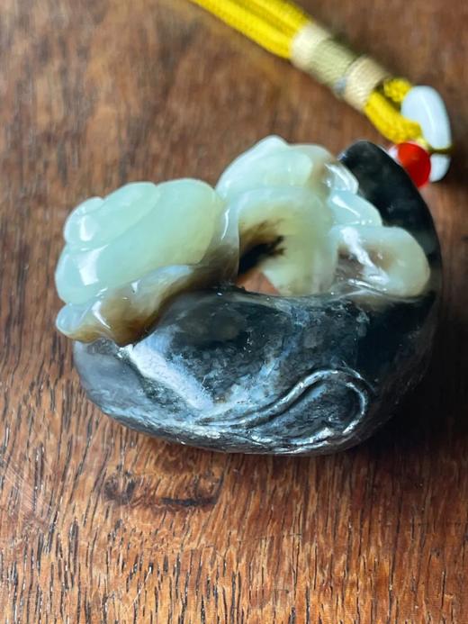 黑沁籽料白玉巧色蝸牛型吊坠，顺丰包邮 商品图8