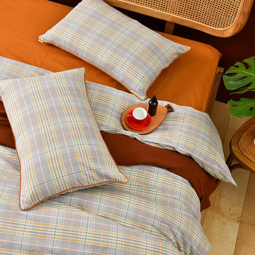 英伦格纹床上四件套纯棉秋冬床品 商品图3