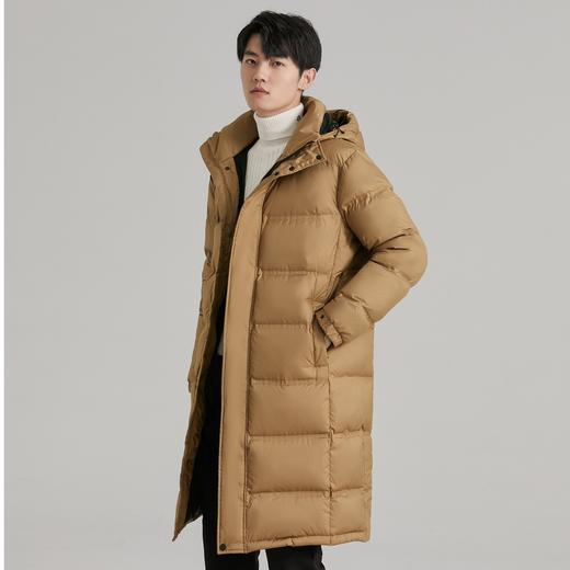 「4款配色！2022秋冬新款」柔菇菇羽绒服男 连帽中长款90绒白鹅绒加厚外套上衣 商品图3