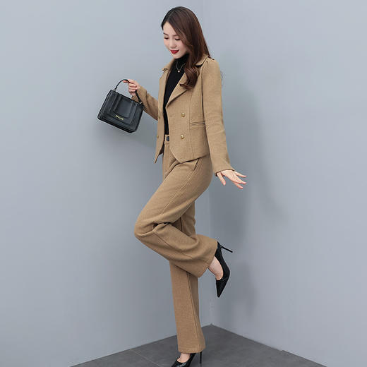 减龄港味洋气休闲阔腿毛呢套装HR-WN9399 商品图3