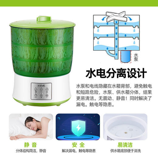 豆芽机家用生豆芽机器全自动特价大容量发四季豆芽菜罐桶盆 商品图2