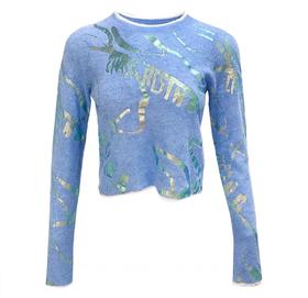 烫银圆领羊绒女衫