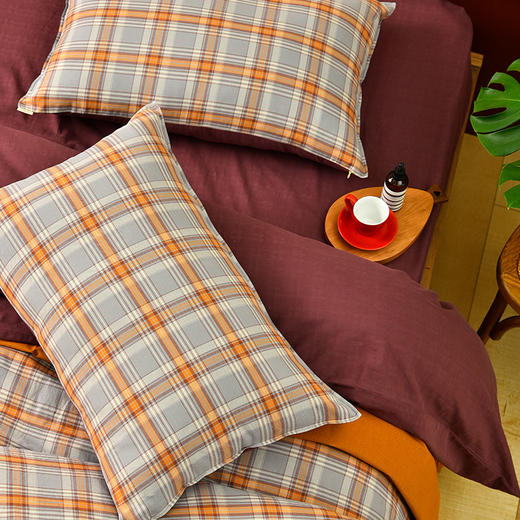 复古格纹四件套全棉秋冬床品 商品图3