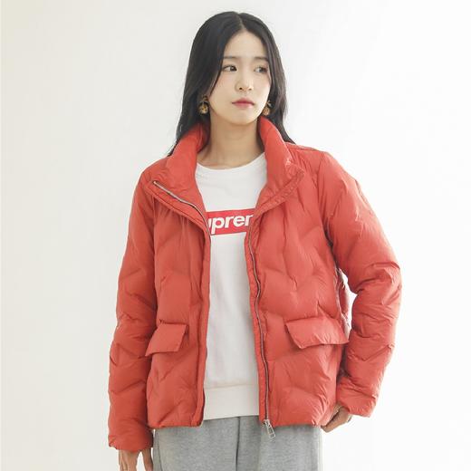 「5款配色！2022秋冬新款」柔菇菇羽绒服 韩版短款90白鸭绒压胶宽松外套上衣 商品图2