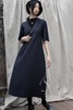 Margaret Howell  午夜蓝v领褶裥短袖连衣裙 商品缩略图0