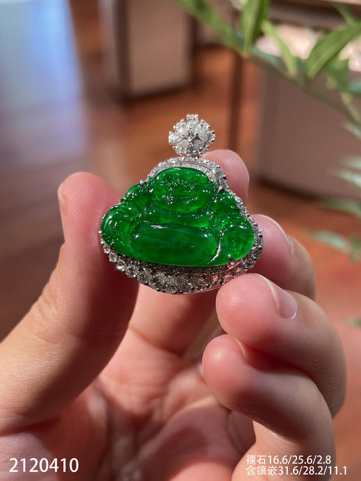 2120410，老坑冰帝王绿佛公吊坠。具体价格微信咨询 商品图1
