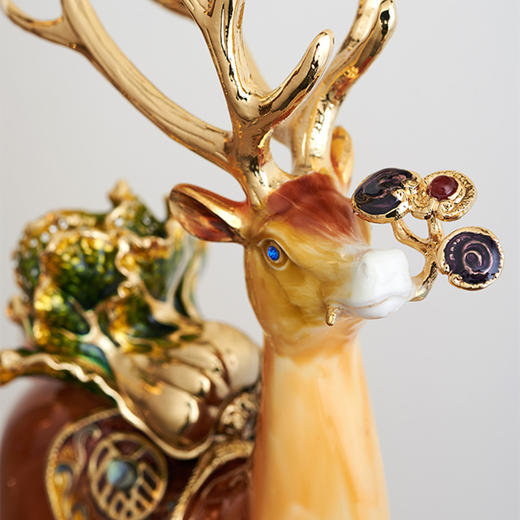 罗比罗丹一路发财摆件创意客厅鹿摆件珐琅彩工艺软装饰品 商品图5