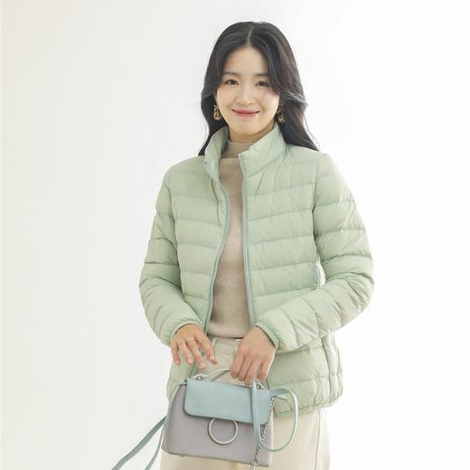 「12款配色！2022秋冬新款」柔菇菇轻薄羽绒服女 立领短款90白鸭绒外套上衣 商品图2