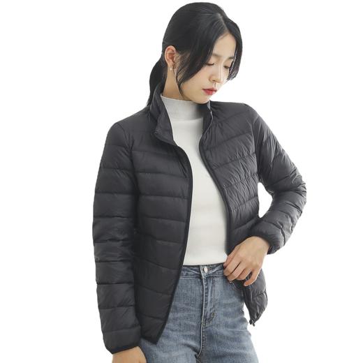 「12款配色！2022秋冬新款」柔菇菇轻薄羽绒服女 立领短款90白鸭绒外套上衣 商品图4