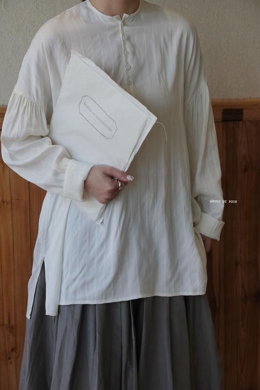 ECOLE DE CURIOSITES 条纹电力纺真丝圆领衬衫(Made in France) 商品图9