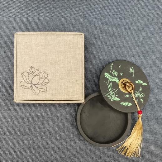 天然原始歙砚 带盖小砚台 商品图0