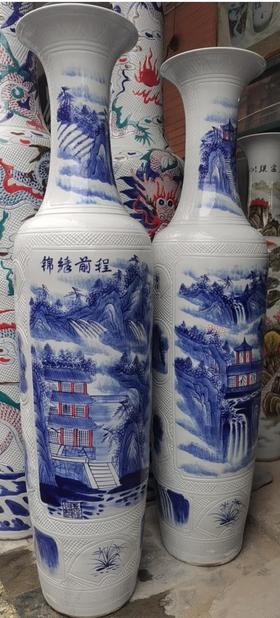 2米青花锦绣前程大花瓶