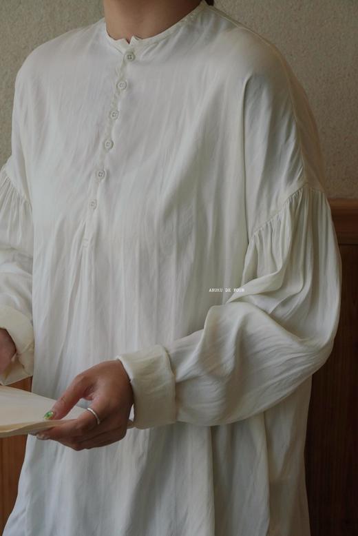 ECOLE DE CURIOSITES 条纹电力纺真丝圆领衬衫(Made in France) 商品图14