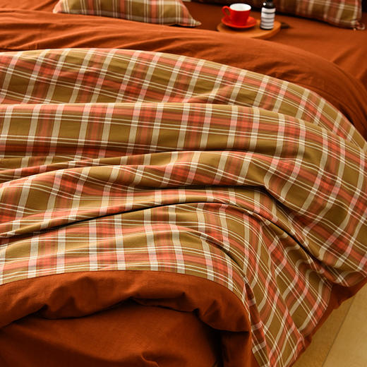 复古格纹四件套全棉秋冬床品 商品图1