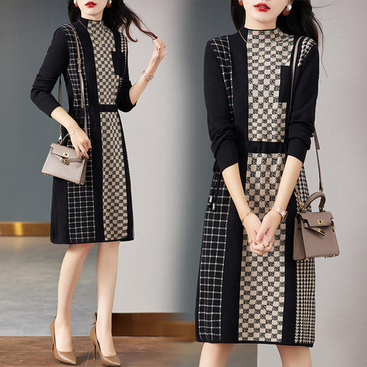 秋冬打底，百搭显瘦时尚简约宽松感针织连衣裙 HRYZ7988 商品图3