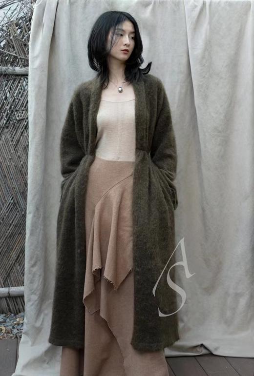 Oude Waag  茶杏色羊毛人字纹花边半裙 商品图6