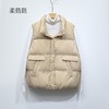 「3款配色！2022秋冬新款」柔菇菇羽绒服女 纯色均码立领简约大口袋背心宽松外套上衣 商品缩略图0