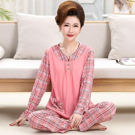 L-151中老年睡衣女春秋棉质2022年高档女款长袖常规薄款夏季新款春款 商品图4