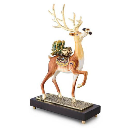 罗比罗丹一路发财摆件创意客厅鹿摆件珐琅彩工艺软装饰品 商品图8