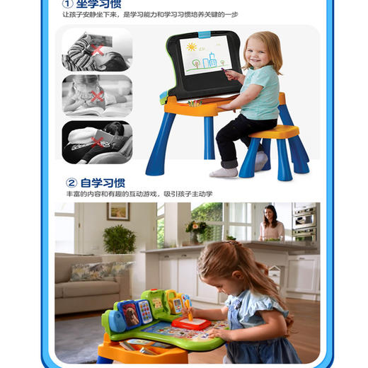 2岁+ | VTech伟易达 4合1点触学习桌多功能点读笔英语早教机儿童2岁玩具 商品图4