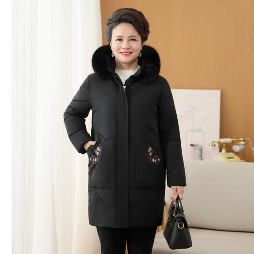 TH-2201 羽绒服女中长款中老年人秋冬装外套中年加肥加大码加厚棉袄 商品图1