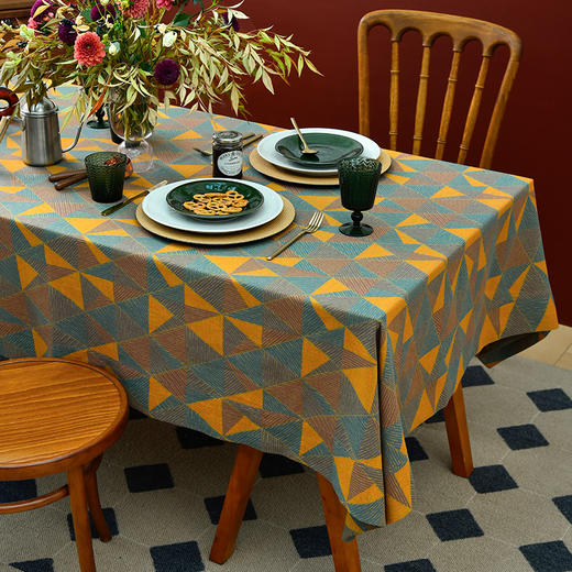 北欧三角系列长方形桌布轻奢高级感台布 商品图1