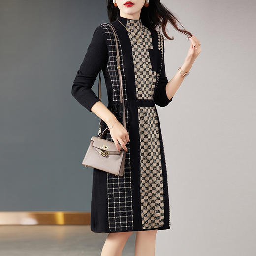 秋冬打底，百搭显瘦时尚简约宽松感针织连衣裙 HRYZ7988 商品图1