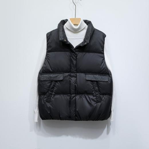 「3款配色！2022秋冬新款」柔菇菇羽绒服女 纯色均码立领简约大口袋背心宽松外套上衣 商品图2