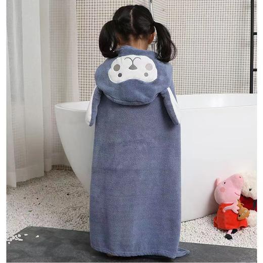 宝宝浴巾儿童斗篷珊瑚绒浴袍带帽柔软吸水婴儿洗澡毛巾四季可穿式 商品图6