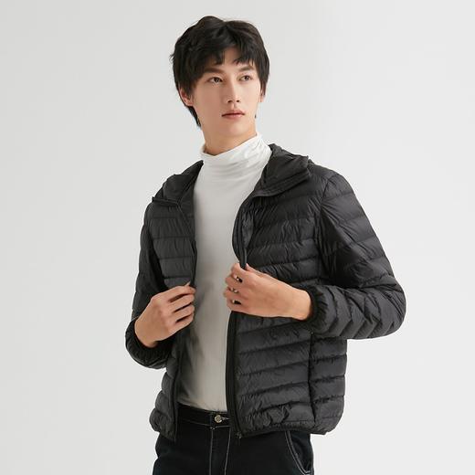 「4色可选！2022秋冬新款」柔菇菇轻薄羽绒服男 连帽纯色简约90绒外套上衣 商品图1