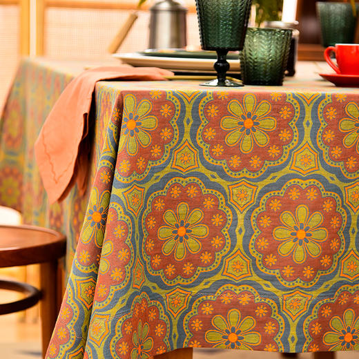 波斯圆环系列桌布轻奢高级感碎花桌布 商品图3