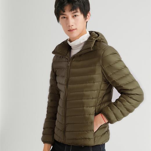 「4色可选！2022秋冬新款」柔菇菇轻薄羽绒服男 连帽纯色简约90绒外套上衣 商品图3